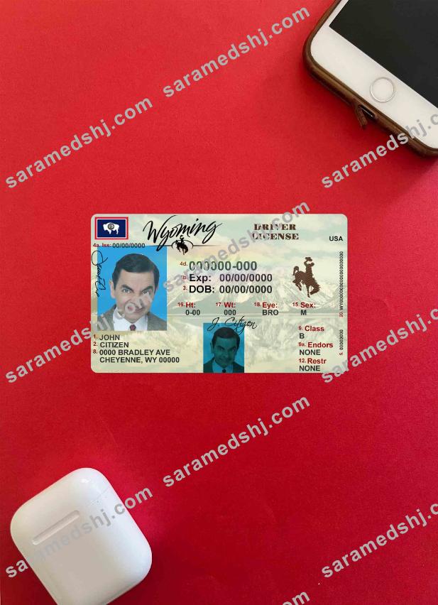 USA Wyoming state driving license photolook FRONT